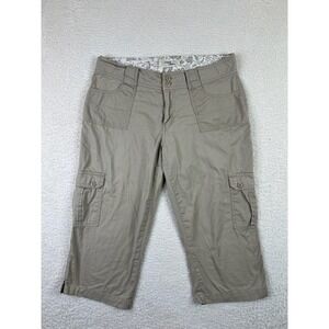 Crazy Shirts Hawaii Cargo Capri Pants Women's Size 10 34x19 Beige Cotton Casual